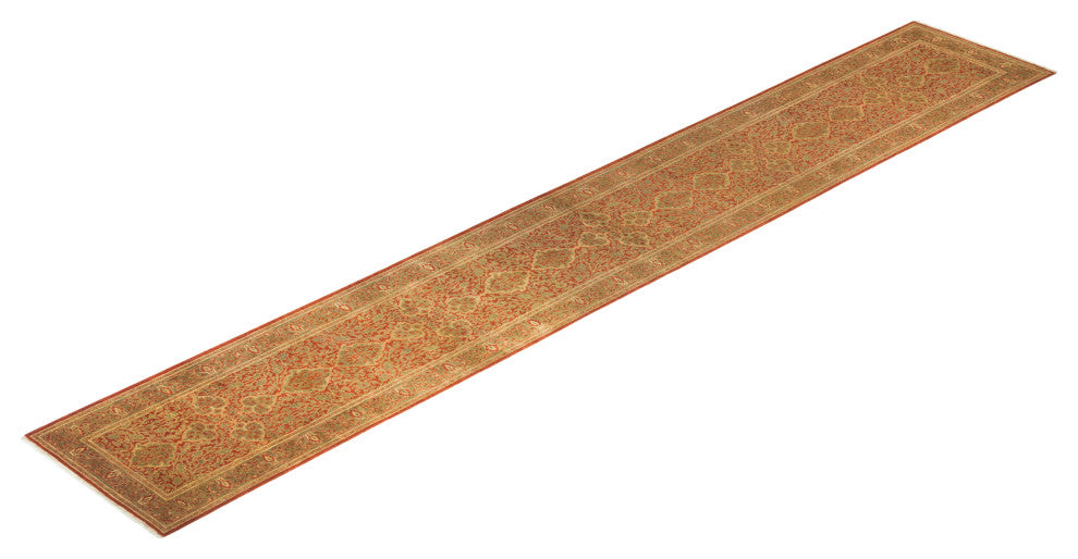 Mogul, One-of-a-Kind Hand-Knotted Runner Orange, 2'7"x15'8"