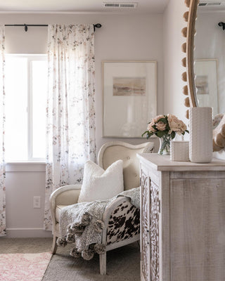 Contemporary Cow Hide Print Arm Chair with White Linen Upholstery Velvet