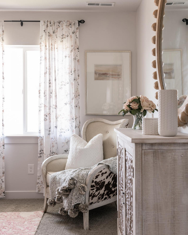 Contemporary Cow Hide Print Arm Chair with White Linen Upholstery Velvet