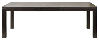 Modern Wood Rectangular Extension Kitchen Dining Table and 8-Chairs, Black