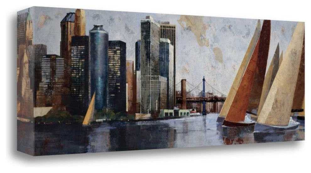 "Arriving At Manhattan" By Marti Bofarull, Giclee Print on Gallery Wrap Canvas