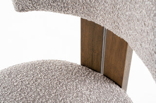 Modrest Sheridan Mid-Century Grey Fabric, Walnut Dining Chair