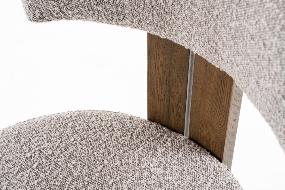 Modrest Sheridan Mid-Century Grey Fabric, Walnut Dining Chair