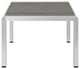 Silver Gray Shore Outdoor Patio Aluminum Coffee Table