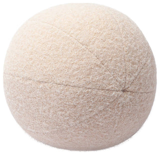 Boba Round Pillow, Rose-Tan Long Mohair, 14"