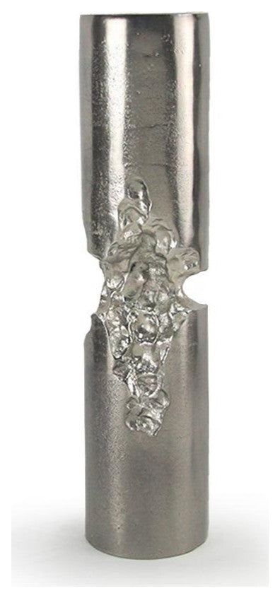 Molten Candle Holder, Antique Nickel, Large