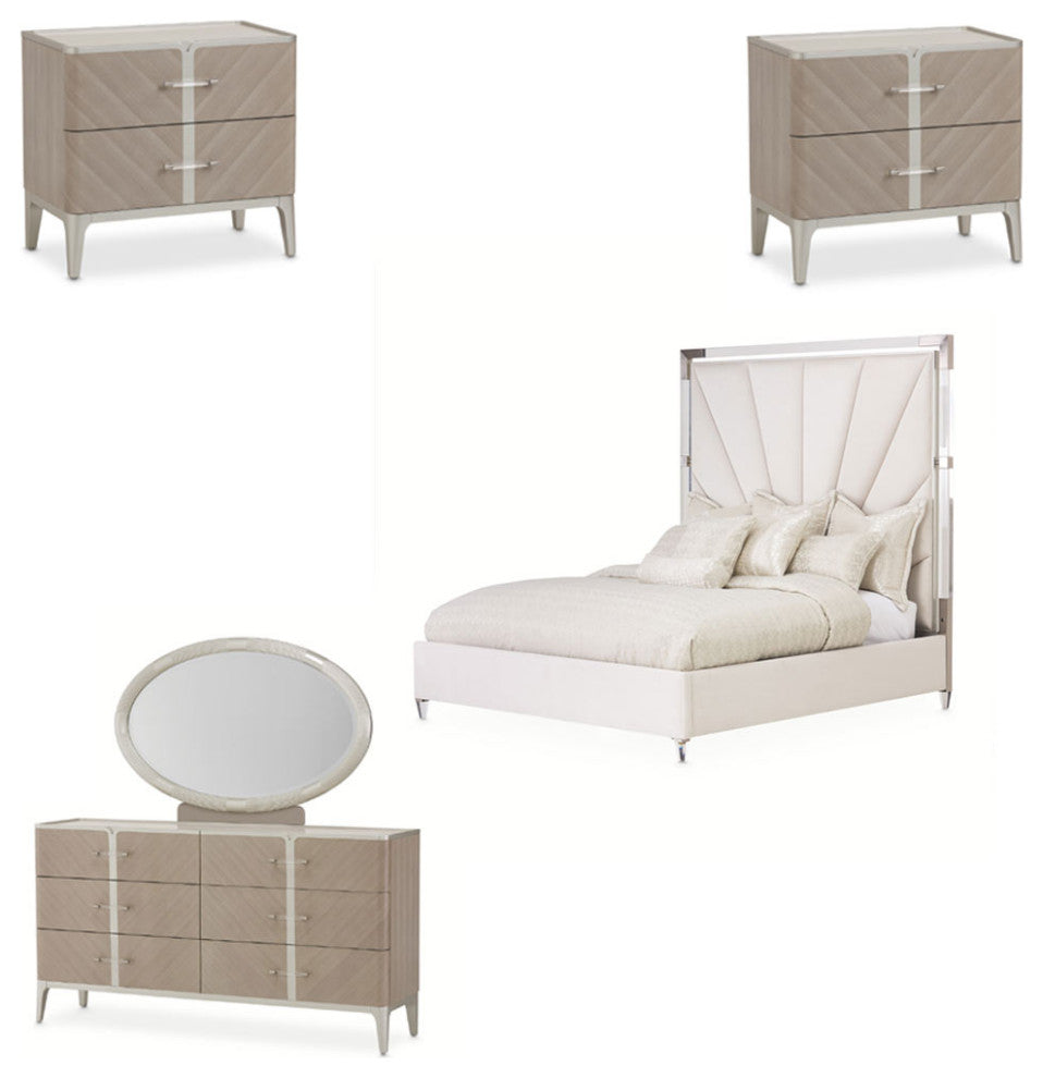 AICO Furniture Lanterna 5 Piece Queen Bedroom Set
