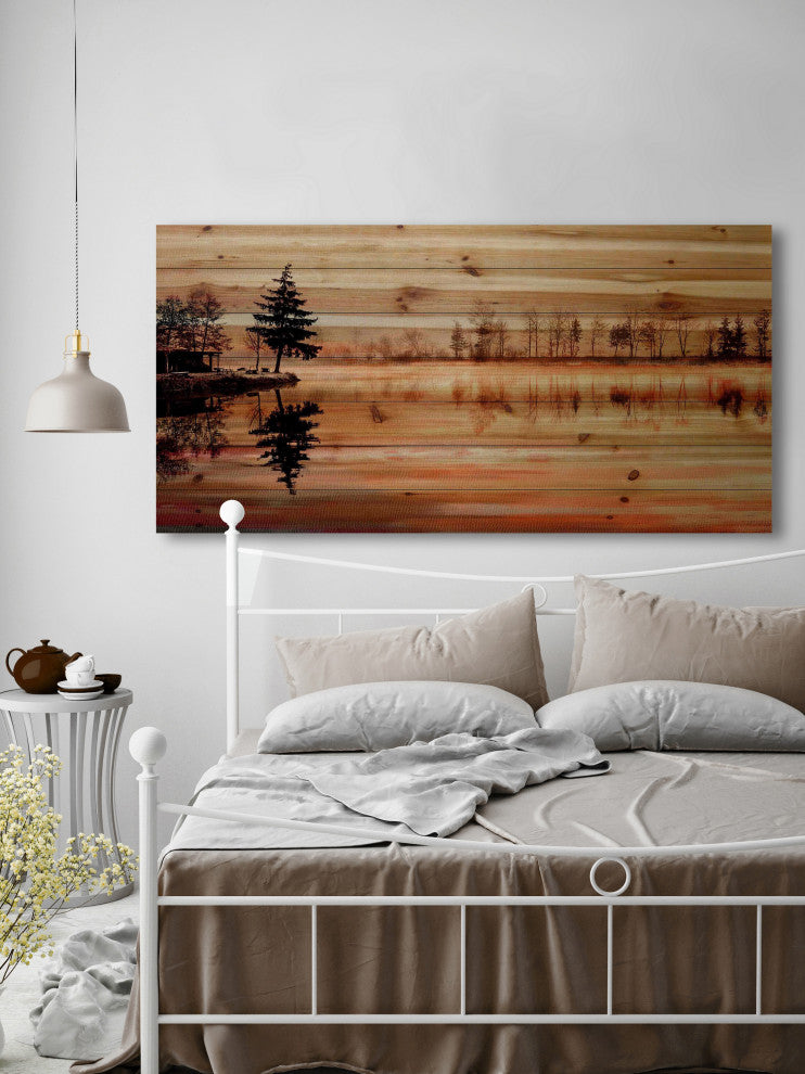 "Chanannes" Painting Print on Natural Pine Wood, 45"x22.5"