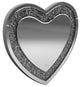 Benzara BM282038 Modern Vanity Wall Mirror, Heart, Crystal Frame, Glass, Silver
