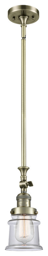 Small Canton 1-Light Mini Pendant, Antique Brass, Clear