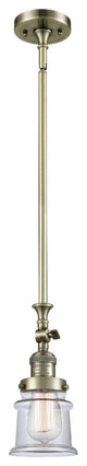 Small Canton 1-Light Mini Pendant, Antique Brass, Clear
