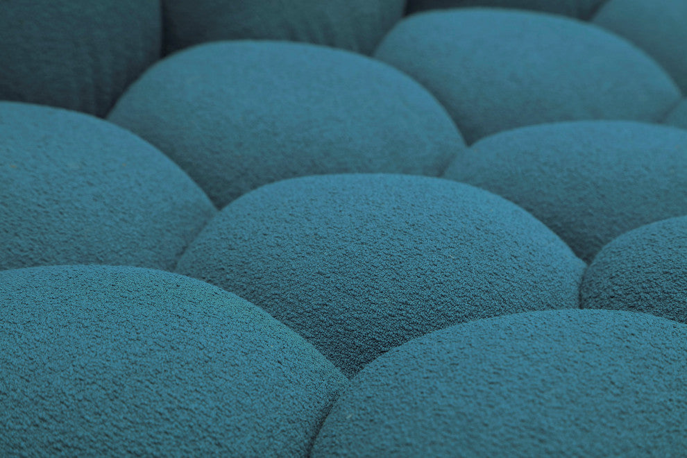 Divani Casa Yolonda Modern Curved Dark Teal Fabric Loveseat