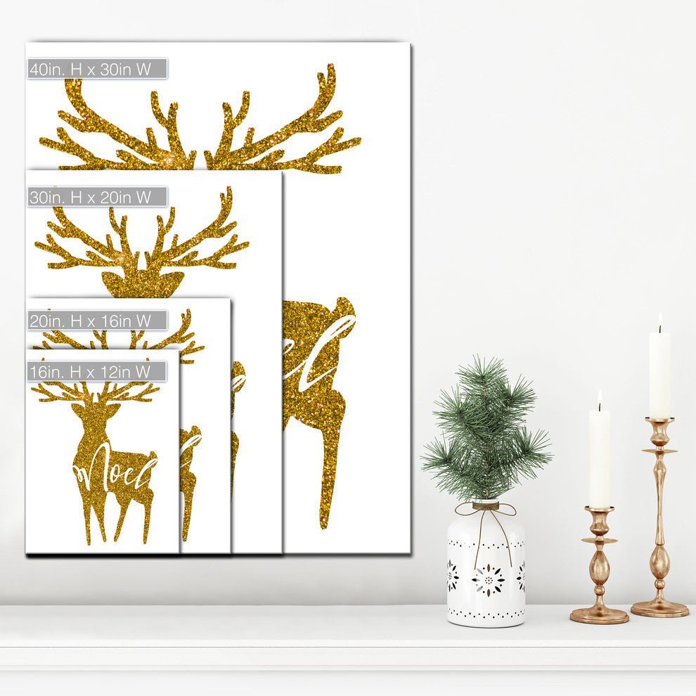 Ready2HangArt 'Glam Noel' Wrapped Canvas Christmas Textual Wall Art
