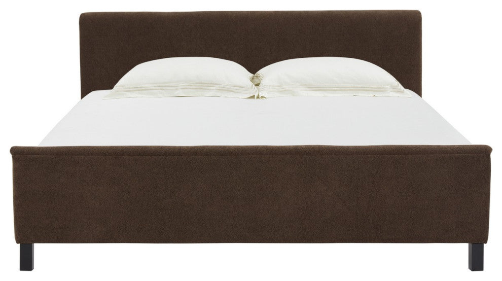 Safavieh Couture Finney Upholstered Bed, Dark Brown, King