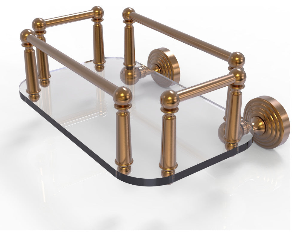 Waverly Place Wall-Mount Glass Guest Towel Tray, Brushed Bronze