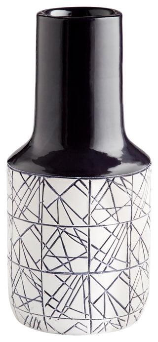 Dark Zenith Vase, Blue-Cyan, Small, Large