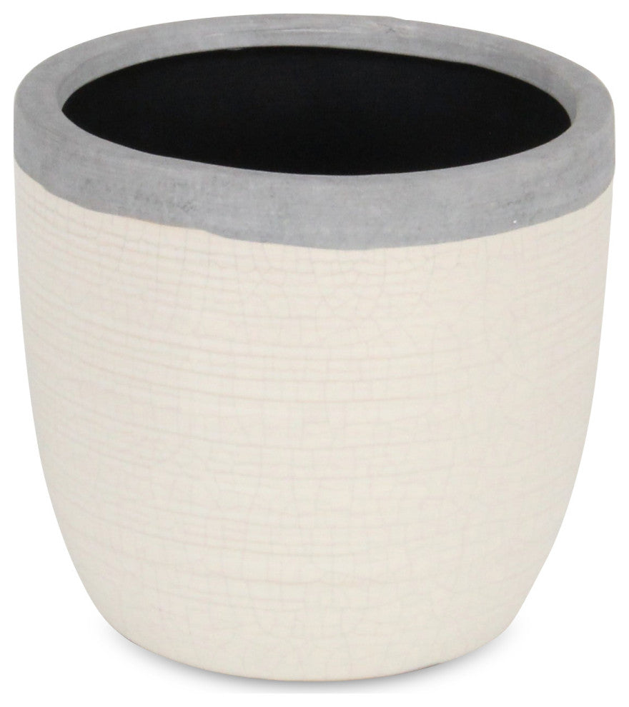 Mosaic Style White Glazed Pot