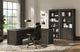 Contemporary Wood Bookcase With Doors, Office Storage, Brown