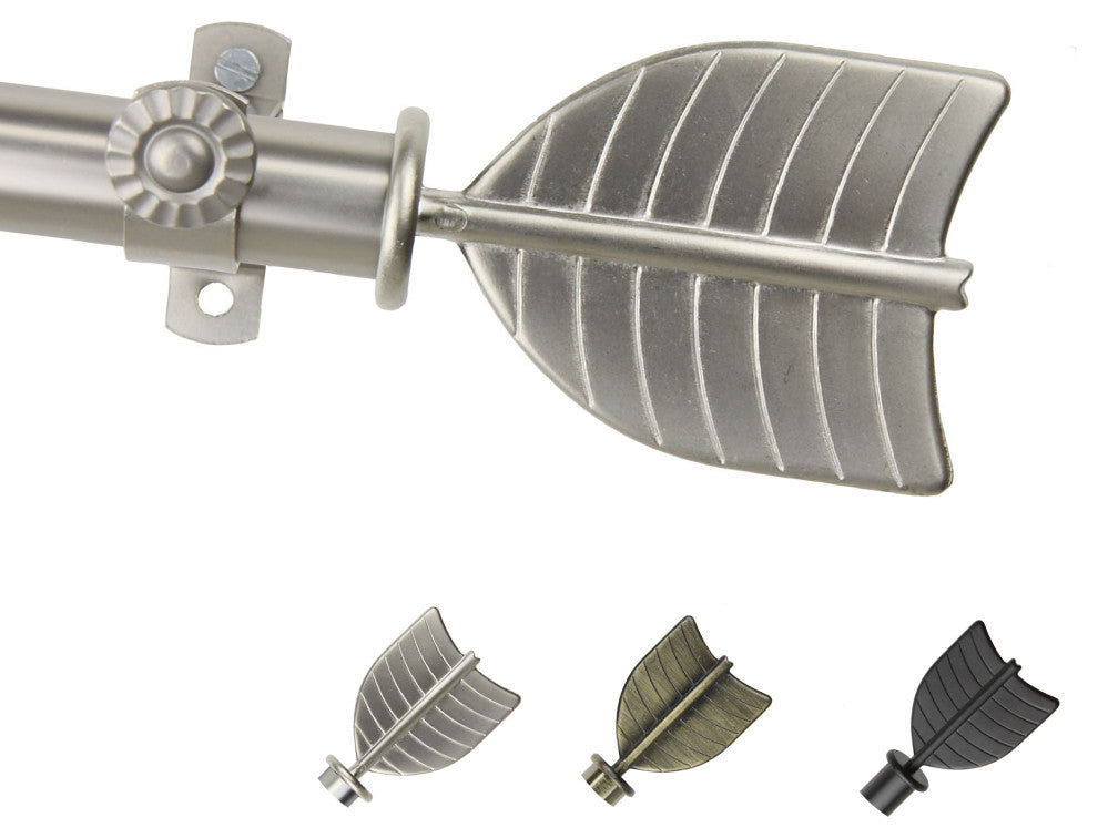 William 13/16" Diameter Curtain Rod, Satin Nickel, 18-28"