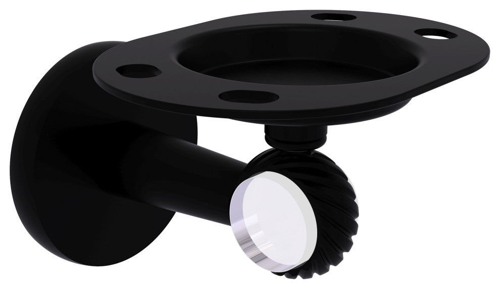 Clearview Tumbler and Toothbrush Holder with Twisted Accents, Matte Black