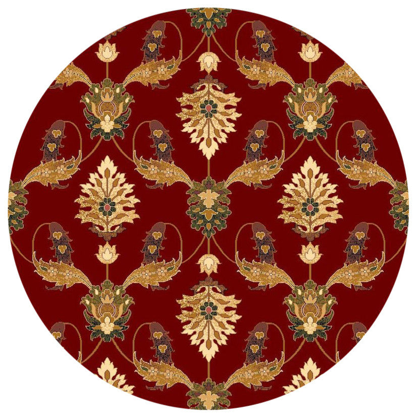 Cambridge 7364 Red Palazzo, 7'7" Round