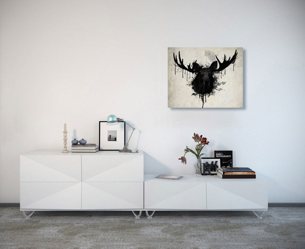Cortesi Home "Moose" by Nicklas Gustafsson, Giclee Canvas Wall Art, 18"x26"