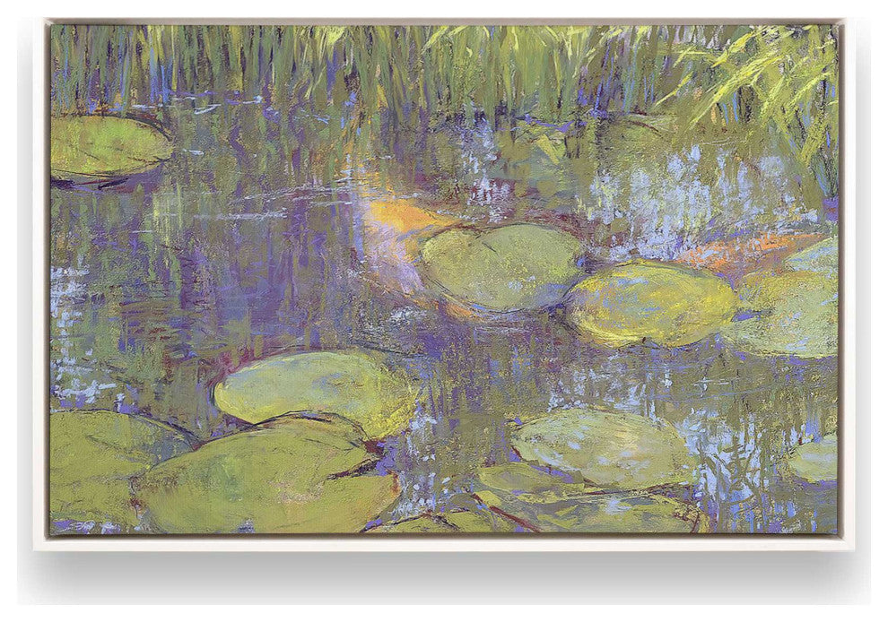 "Game of Shadows" - A Reflective Pond's Serene Art Canvas