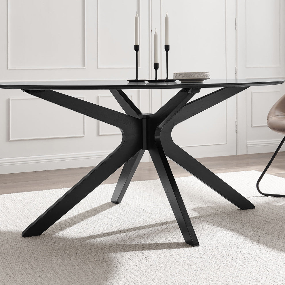 Traverse 63" Oval Dining Table Black Black -5512