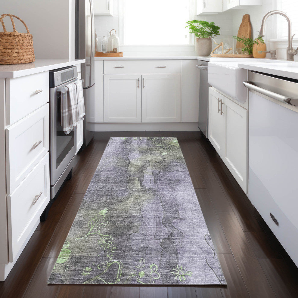 Machine Washable Indoor/Outdoor Chantille ACN1869 Violet 2'3" x 7'6" Runner Rug