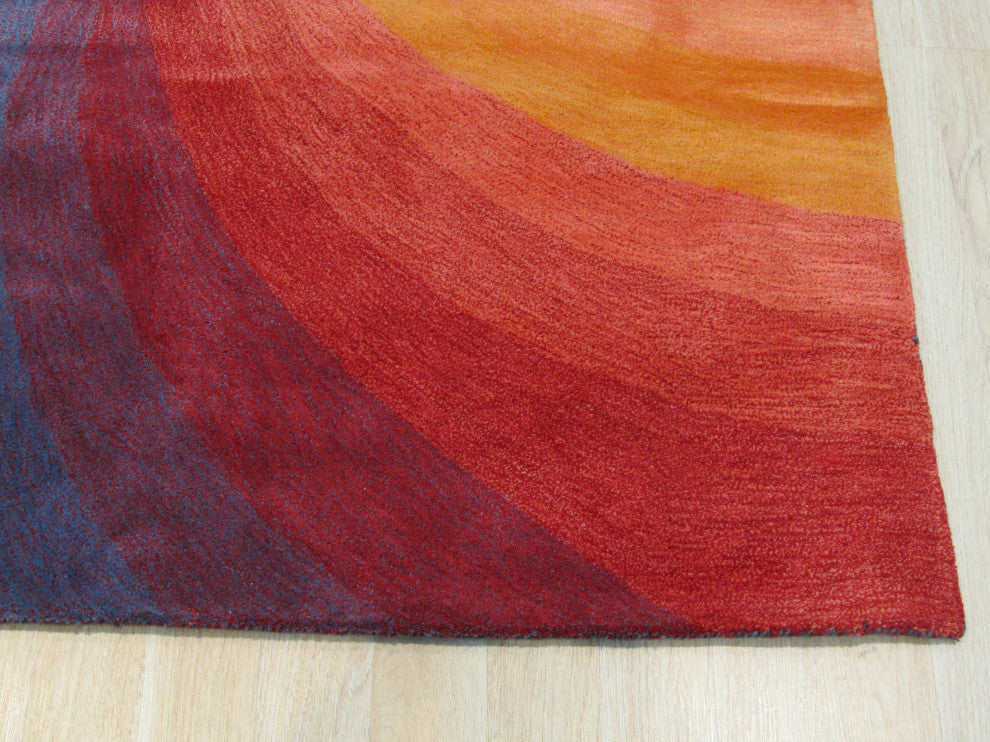 Hand-Tufted Wool Lollipop Contemporary Abstract Swirl Rug, 4'' X 6''