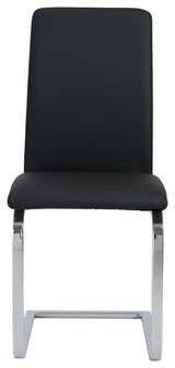 Cinzia Side Chair, Black/Chrome