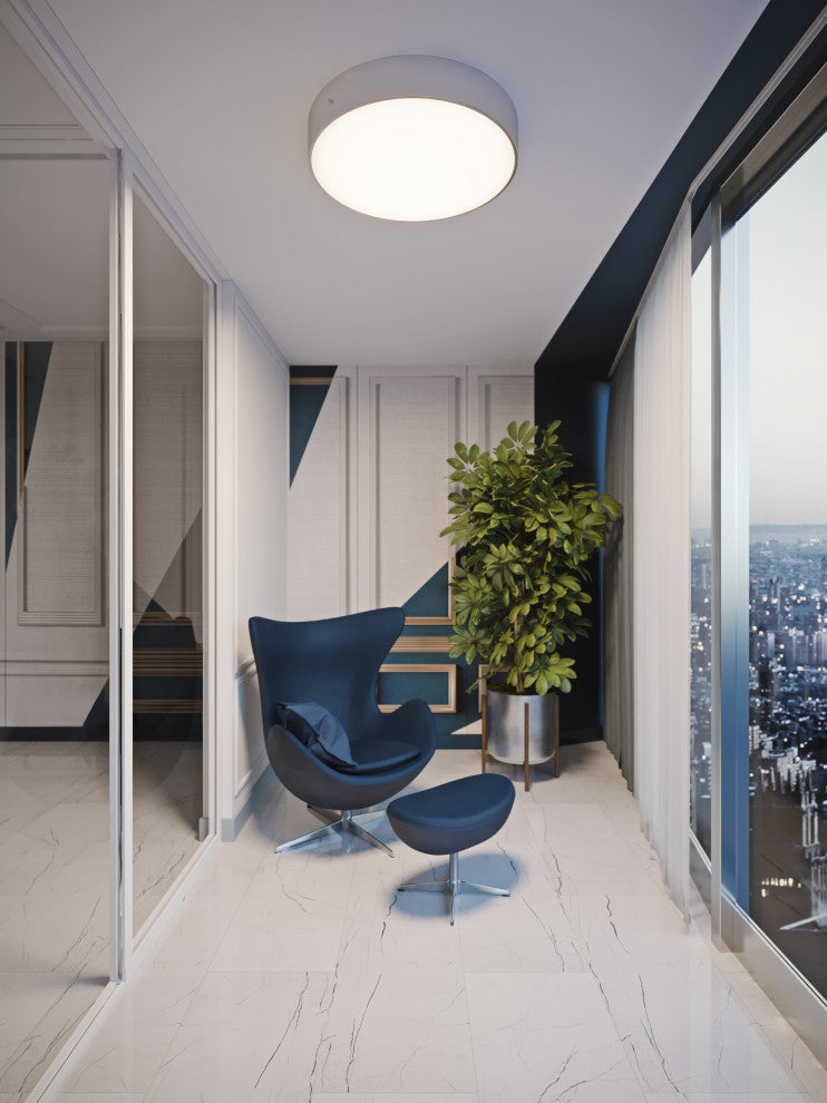 Bailey 30" Flush Mount, Satin Nickel