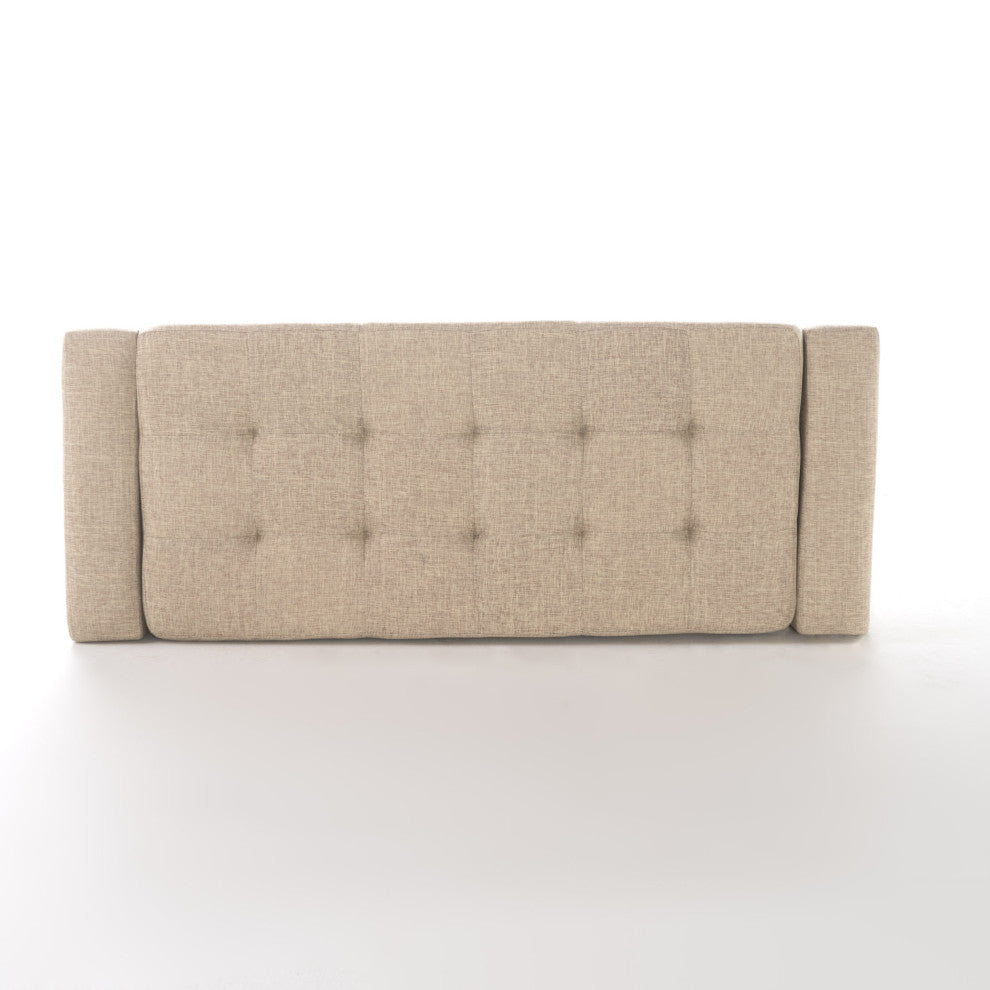 GDF Studio Espana Wheat Fabric Storage Ottoman With Studs