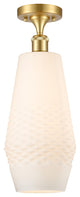 Innovations 516-1C-SG-G681-7-LED 1-Light Semi-Flush Mount, Satin Gold