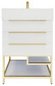 Madison 24" Freestanding Vanity with Reinforced Acrylic Sink, High Gloss White