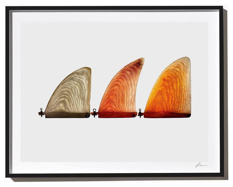 "Jeff Ho Single Fins", Surf Art Photograph, Black Frame, 40''x52''