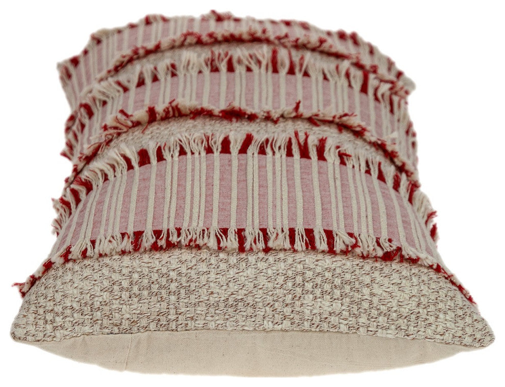 Boho Beige and Pink Throw Pillow