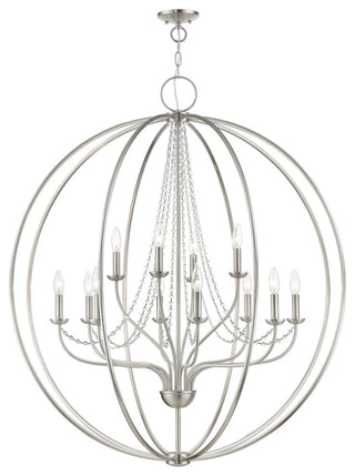 Arabella 12 Light Brushed Nickel Grande Foyer Chandelier