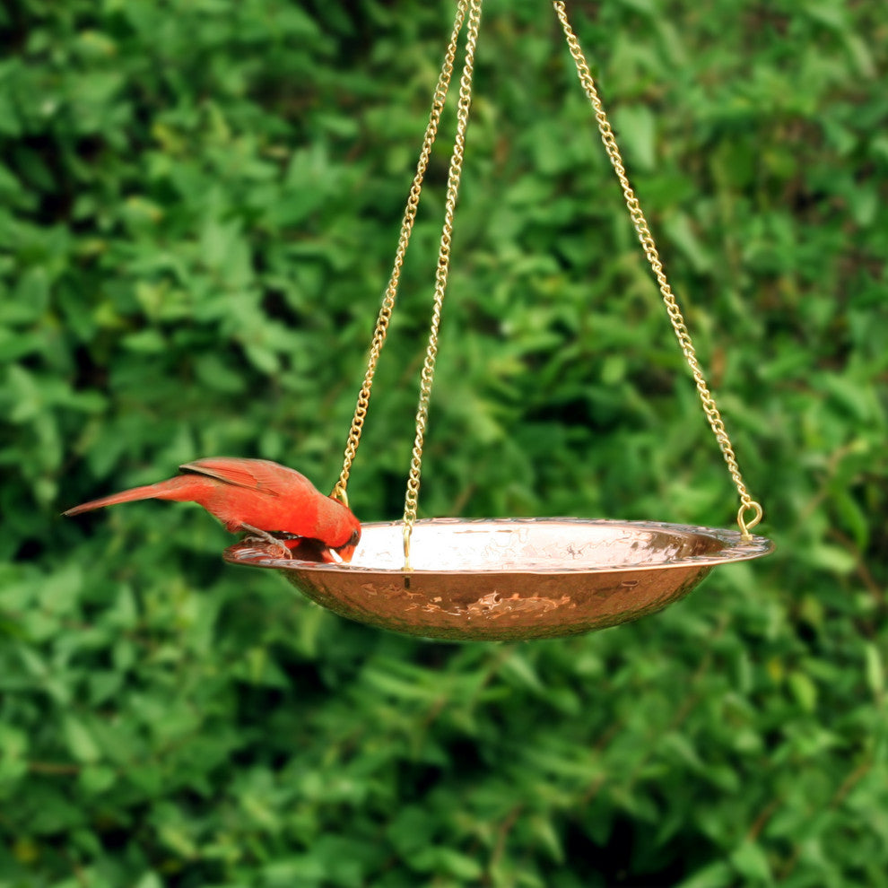 Pure Copper 18" Hanging Bird Bath By Good Directions