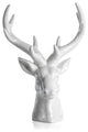 White Ceramic Stag Head Figurine Statue