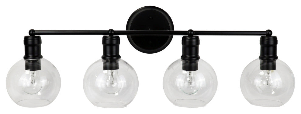 CHLOE Lighting CH6S001BK30-BL4 OXA Transitional 4 Light Black Vanity Bathlight