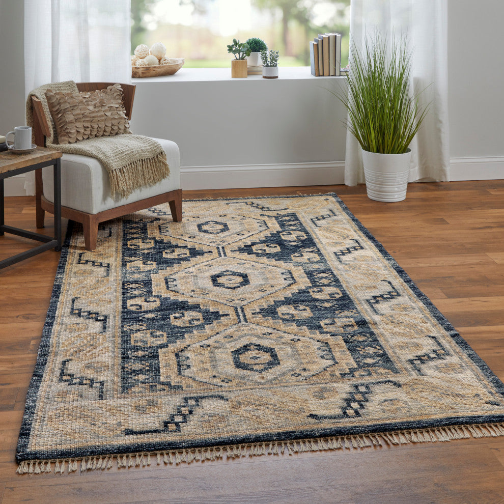 Foxboro R6943 Traditional/Classic Area Rug, Blue/Ivory, 12'x15'