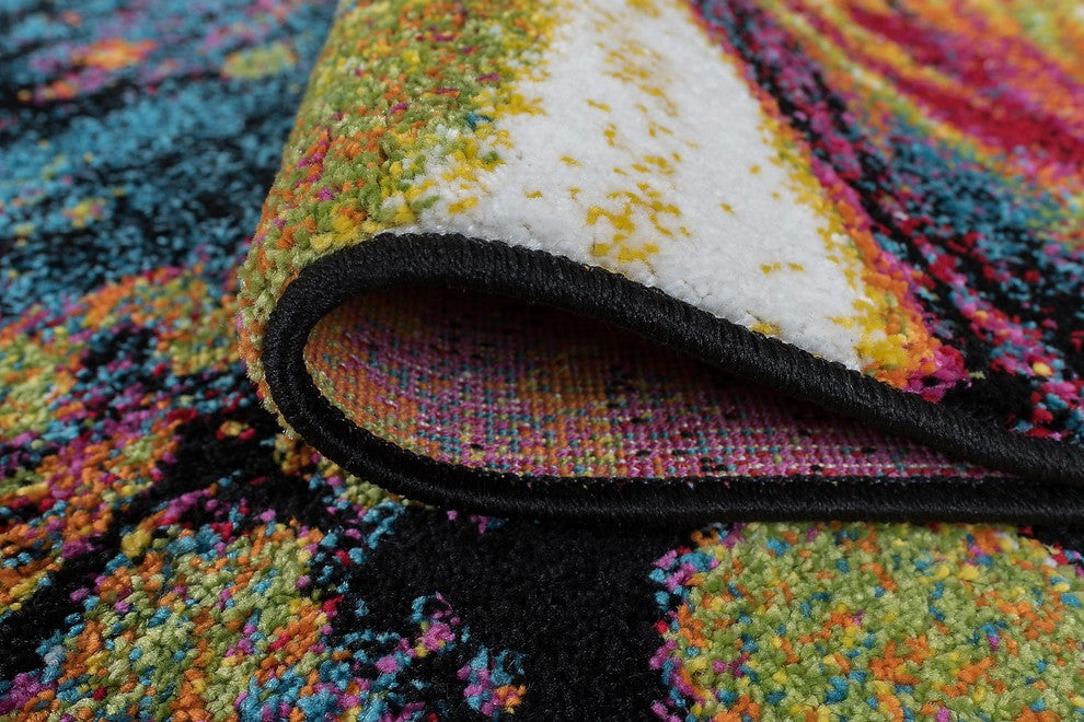 Soleil Contemporary Abstract Multi-Color Scatter Mat Rug, 2'' x 3''