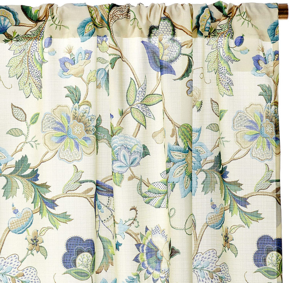 Ellis Curtain Brissac Tailored Panel Pair With Tiebacks, Blue, 70"x63"