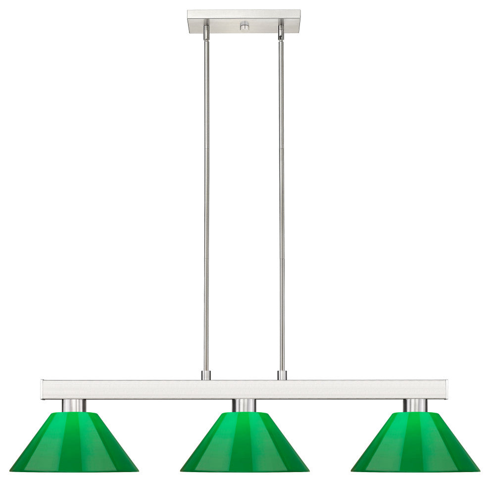 Zlite 152BN-PGR 3-Light Billiard Light, Green