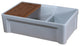 Tosca Reversible Farmhouse 60/40 Double Sink, Cutting-Board, Grid, Strainer, 33"