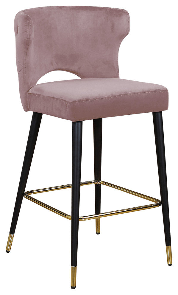 Kelly Velvet Stool (Set of 2), Pink