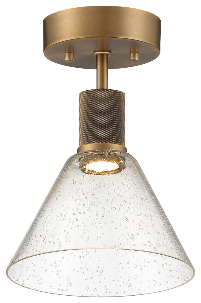Access Port Nine 1-Light Martini LED Semi-Flush Brushed Brass