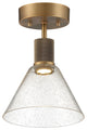 Access Port Nine 1-Light Martini LED Semi-Flush Brushed Brass