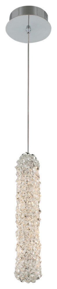 1 Light Modern Mini-Pendant by Allegri, Chrome, 14"